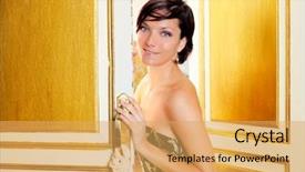  Presentation with hotel - Slide set featuring hotel room door sensual invitation background and a yellow colored foreground