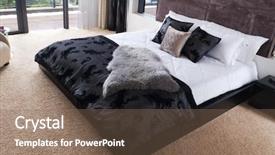  Presentation with luxury hotel - Cool new theme with hotel room interior with king backdrop and a violet colored foreground