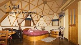  Presentation with honeymoon - PPT theme enhanced with hotel room issued in style background and a gold colored foreground