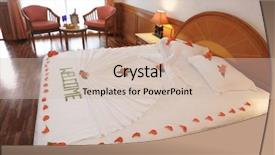 Presentation with romantic - Amazing presentation having hotel room prepared for romantic backdrop and a soft green colored foreground
