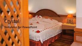  Presentation with prepared salads - Cool new presentation design with hotel room prepared for romantic backdrop and a red colored foreground