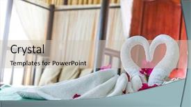  Presentation with decoration - Cool new presentation design with hotel room towel birds swan backdrop and a  colored foreground
