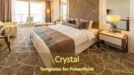  Presentation with hotel - Amazing slides having hotel room with modern interior backdrop and a tawny brown colored foreground