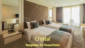  Presentation with hotel - PPT theme consisting of hotel-room-with-modern-interior background and a tawny brown colored foreground