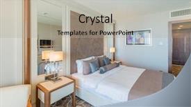  Presentation with hotel - Cool new presentation design with hotel-room-with-modern-interior backdrop and a light gray colored foreground