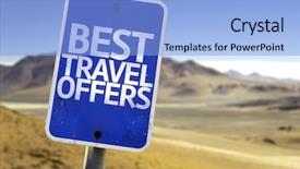  Presentation with best - Audience pleasing slide set consisting of hotel sales - best travel offers sign backdrop and a light blue colored foreground