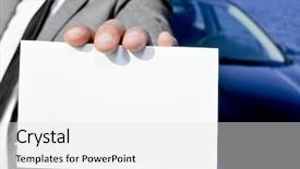  Presentation with car sales - Presentation featuring hotel sales - closeup of a man background and a white colored foreground