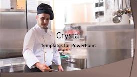  Presentation with master chef - Amazing PPT layouts having hotel sales - master chef preparing food frying backdrop and a  colored foreground