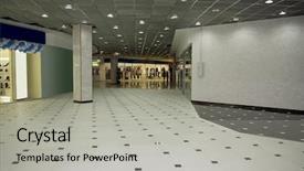  Presentation with mall - PPT layouts featuring hotel sales - passageway in mall background and a light gray colored foreground