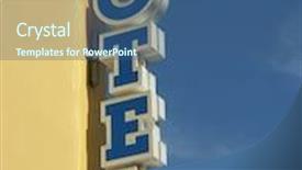  Presentation with signboard - PPT layouts enhanced with hotel signboard background and a ocean colored foreground