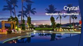  Presentation with luxury resort - Theme featuring hotel sunset - luxury resort with beautiful pool background and a ocean colored foreground
