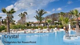  Presentation with cuba - Presentation consisting of hotel swimming pool background and a light blue colored foreground