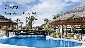  Presentation with swimming pool - Cool new presentation with hotel swimming pool backdrop and a light blue colored foreground