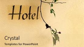  Presentation with hotel - Presentation theme having hotelier - inscription on a hotel background and a  colored foreground