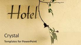  Presentation with korean hotel - Audience pleasing theme consisting of hotelier - inscription on a hotel backdrop and a  colored foreground