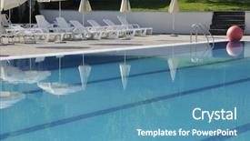  Presentation with hotel resort - Slides consisting of hotels private clubs - blue water with reflection background and a teal colored foreground