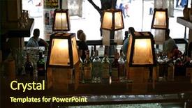  Presentation with interior of the earth - Presentation theme featuring hotels private clubs - cafe interior background and a wine colored foreground