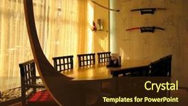  Presentation with japanese style - Theme enhanced with hotels private clubs - japanese style restaurant background and a tawny brown colored foreground