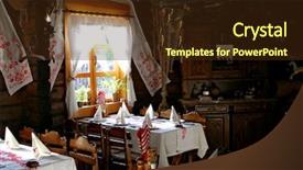  Presentation with bars and restaurant - Colorful presentation theme enhanced with hotels private clubs - ukrainian restaurant interior backdrop and a  colored foreground