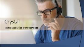  Presentation with pink home office - Cool new PPT theme with hotline - sales representative teleworking from home-office backdrop and a coral colored foreground