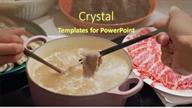  Presentation with fresh meat - Slide set featuring hotpot-at-home-with-fresh background and a tawny brown colored foreground