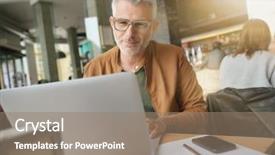  Presentation with coffee shop - Cool new slide set with hotspot wifi - man in trendy coffee shop backdrop and a  colored foreground