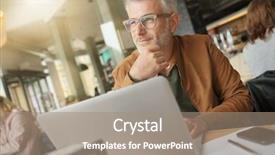  Presentation with college coffee shop - Colorful presentation theme enhanced with hotspot wifi - man in trendy coffee shop backdrop and a coral colored foreground