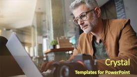  Presentation with college coffee shop - PPT theme having hotspot wifi - photographer in coffee shop working background and a tawny brown colored foreground