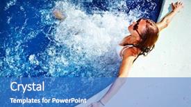  Presentation with relaxing - Audience pleasing PPT theme consisting of hottub - beautiful girl relaxing in jacuzzi backdrop and a teal colored foreground