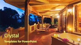  Presentation with tropical flowers - Presentation theme consisting of hottub - beautiful romantic deck on tropical background and a tawny brown colored foreground