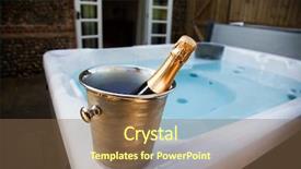  Presentation with hot tub - Cool new PPT theme with hottub - bottle of champagne cooling backdrop and a  colored foreground