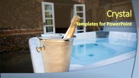 Presentation with hot tub - Slide deck with hottub - bottle of champagne cooling background and a tawny brown colored foreground