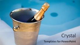  Presentation with hot tub - Slide deck enhanced with hottub - bottle of champagne cooling background and a  colored foreground