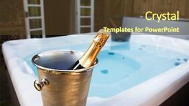  Presentation with hot tub - Amazing presentation design having hottub - bottle of champagne cooling backdrop and a  colored foreground