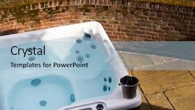  Presentation with hot tub - Colorful presentation theme enhanced with hottub - bottle of champagne cooling backdrop and a light blue colored foreground