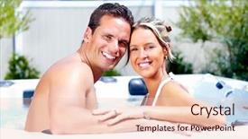  Presentation with hot tub - Amazing presentation theme having hottub - happy couple relaxing in hot backdrop and a  colored foreground