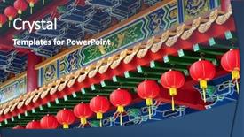  Presentation with lanterns - Audience pleasing slide deck consisting of hou temple in kuala lumpur backdrop and a ocean colored foreground