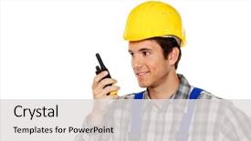  Presentation with plumbing - Slide set consisting of wage hour - young craftsmen - plumbing background and a light gray colored foreground