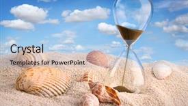  Presentation with sand clock - Amazing PPT layouts having hourglass in the sand backdrop and a lemonade colored foreground