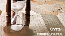  Presentation with letters - Cool new presentation theme with hourglass on old letters backdrop and a coral colored foreground