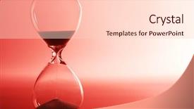  Presentation with crystal pink quartzs - PPT layouts having sand clock - hourglass on pink background background and a lemonade colored foreground
