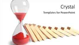  Presentation with sand clock - Amazing theme having teamwork concept red domino - wooden blocks and sand clock backdrop and a white colored foreground