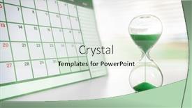  Presentation with green-glass - Presentation theme consisting of hour-glass-and-green-calendar and a soft green colored foreground