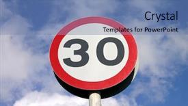  Presentation with limit - PPT layouts enhanced with hour speed limit sign background and a teal colored foreground
