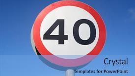  Presentation with limit - Presentation theme featuring hour speed limit sign background and a light blue colored foreground