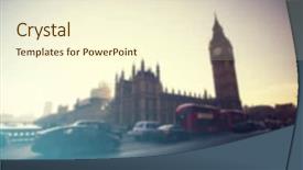  Presentation with rush hour - Presentation theme consisting of hour with famous red busses background and a cream colored foreground