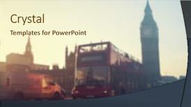  Presentation with rush hour - PPT theme having hour with famous red busses background and a cream colored foreground