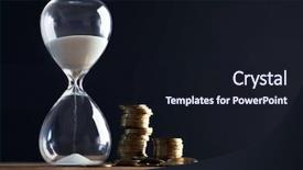  Presentation with old wooden table food - Amazing slide set having hourglass and coins on wooden backdrop and a  colored foreground