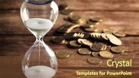  Presentation with wooden - Beautiful PPT layouts featuring hourglass and coins on wooden backdrop and a tawny brown colored foreground