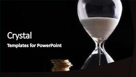  Presentation with old wooden table food - Cool new PPT theme with hourglass and coins on wooden backdrop and a  colored foreground